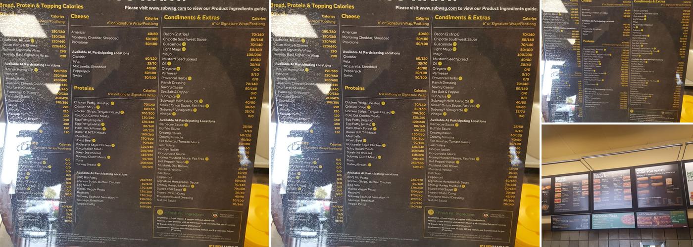 Subway Menu