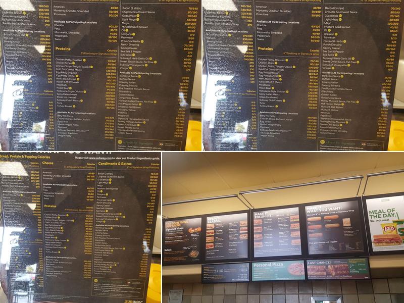 Subway Menu