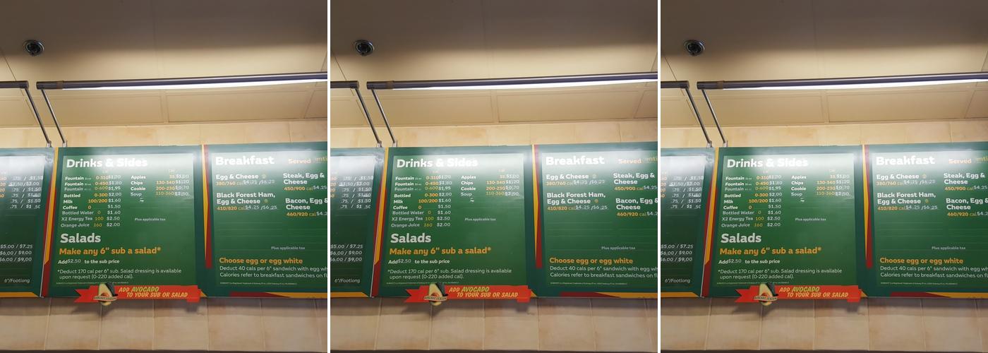 Subway Menu