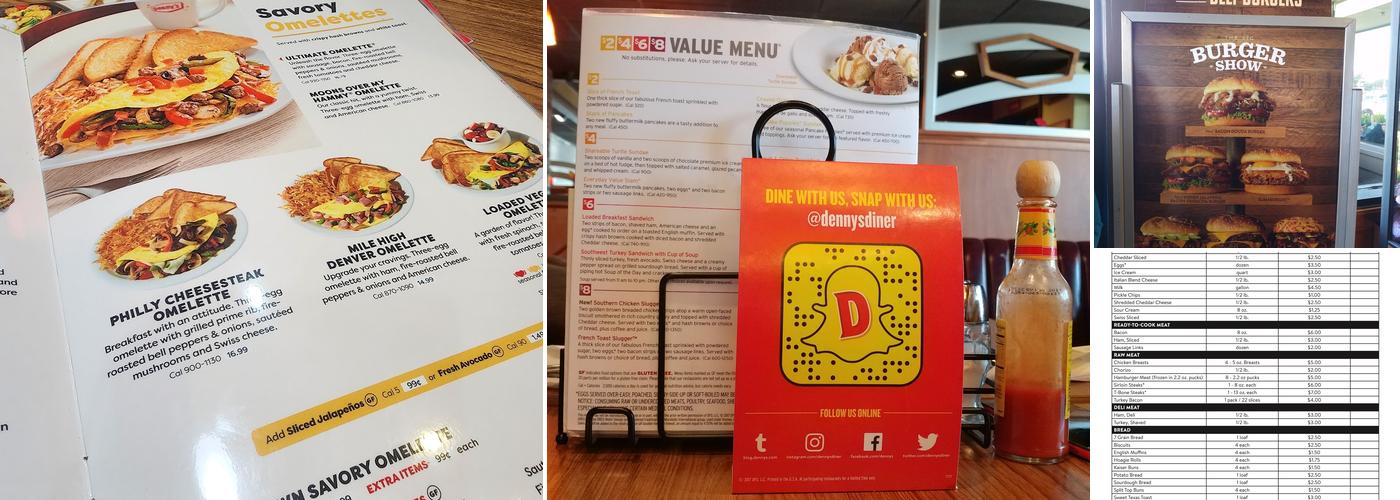 Denny's Restaurant Menu