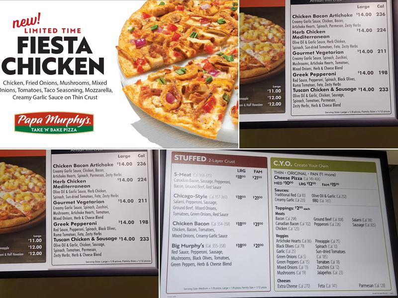 Papa Murphy's | Take 'N' Bake Pizza Menu