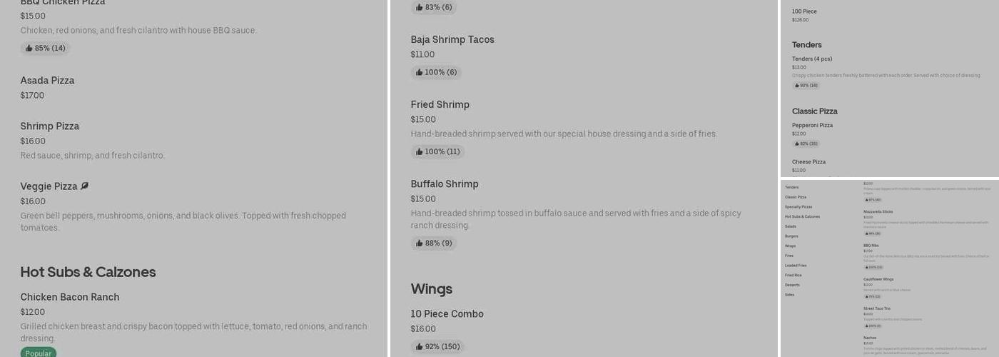 Wingstreet Menu
