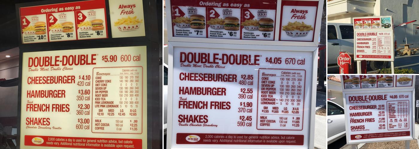 In-N-Out Burger Menu