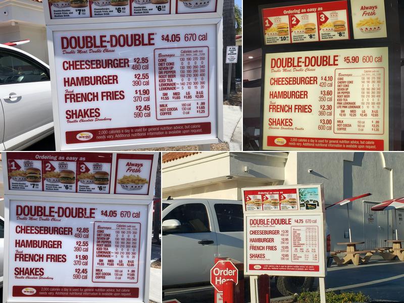 In-N-Out Burger Menu