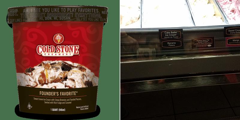 Cold Stone Creamery Menu
