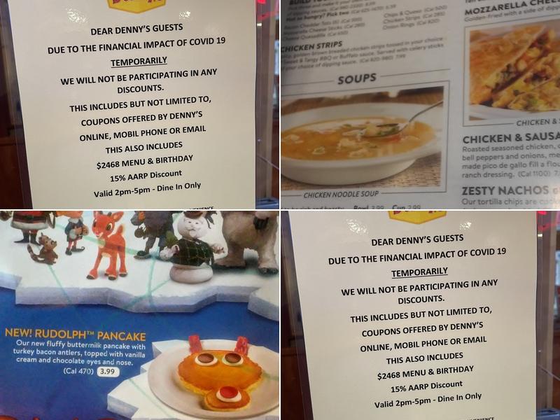 Denny's Restaurant Menu