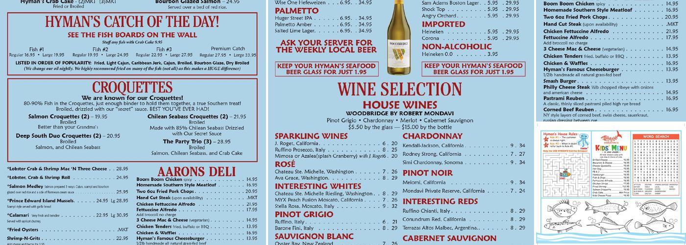 Hyman's General Store Menu