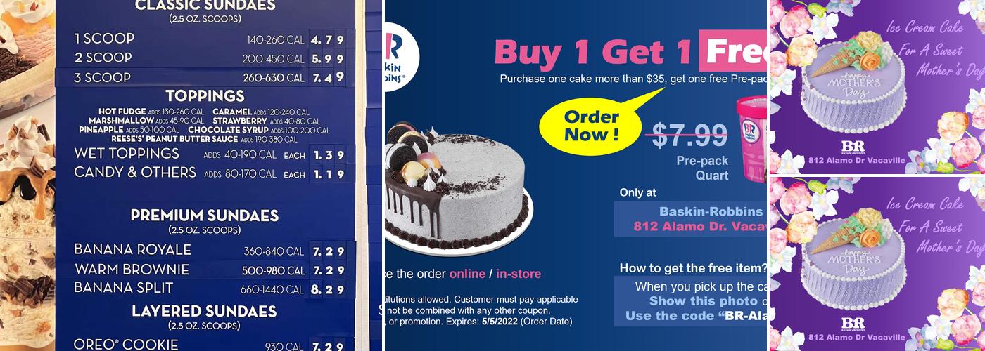Baskin-Robbins Menu