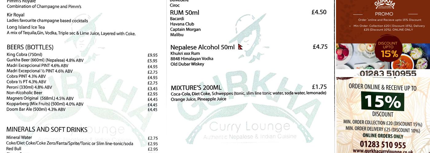 Gurkha Menu