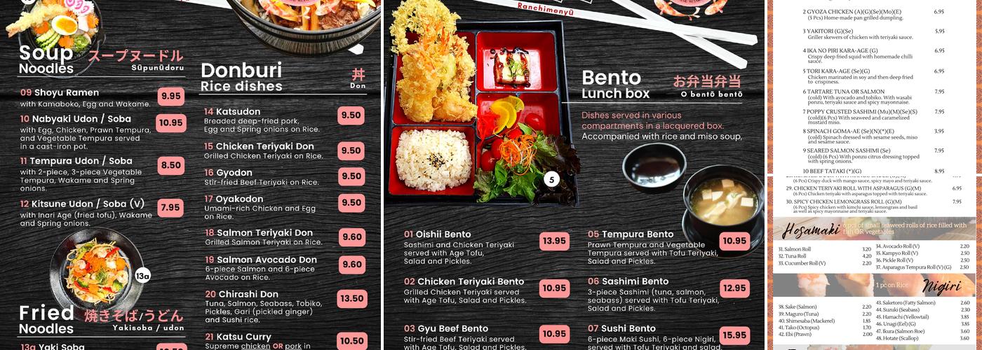 Oishii Japanese restaurant Menu