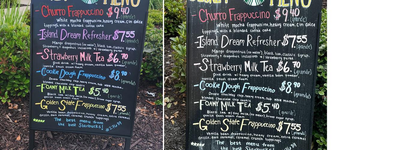 Starbucks Menu