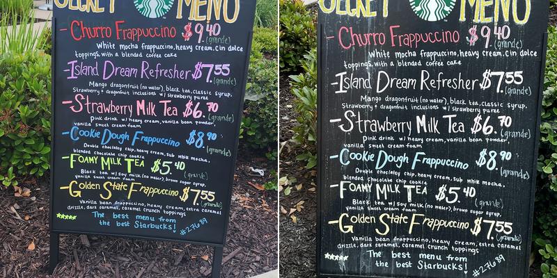 Starbucks Menu