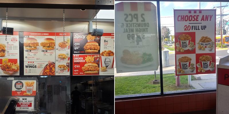 KFC Menu