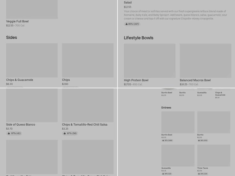 Chipotle Mexican Grill Menu