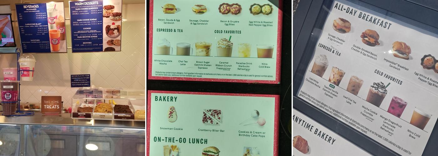 Starbucks Coffee Company Menu