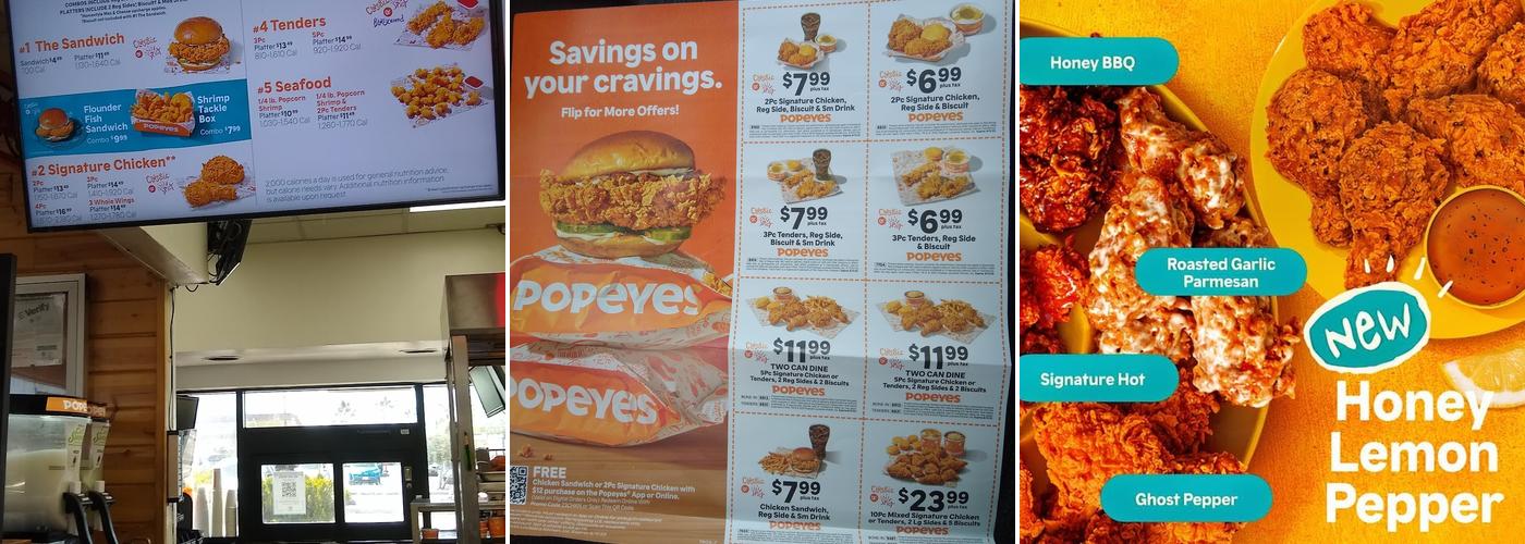 Popeyes Louisiana Kitchen Menu