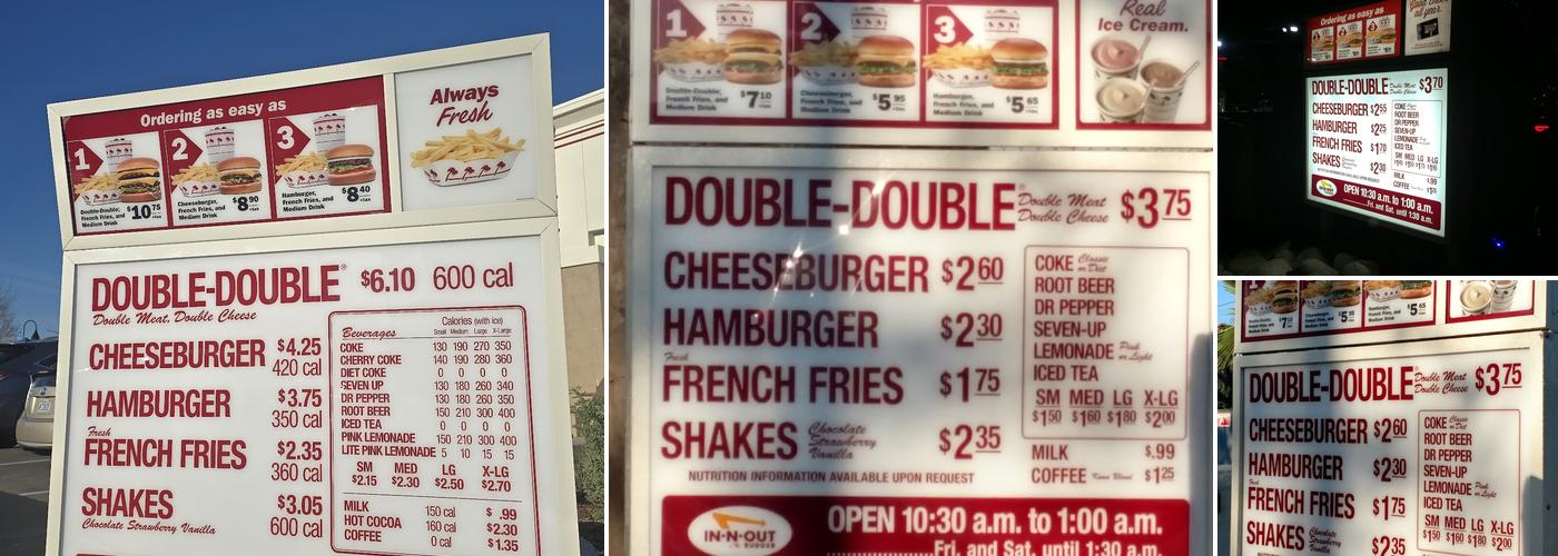 In-N-Out Burger Menu