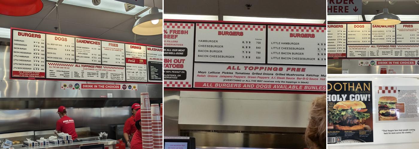 Five Guys Menu
