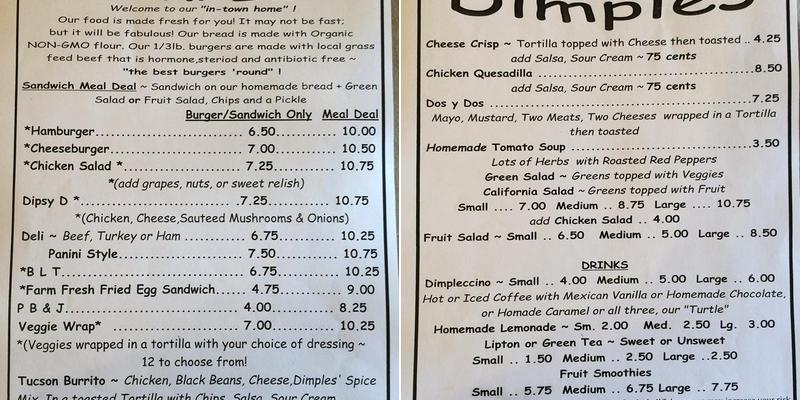 Dimples-Renails Menu