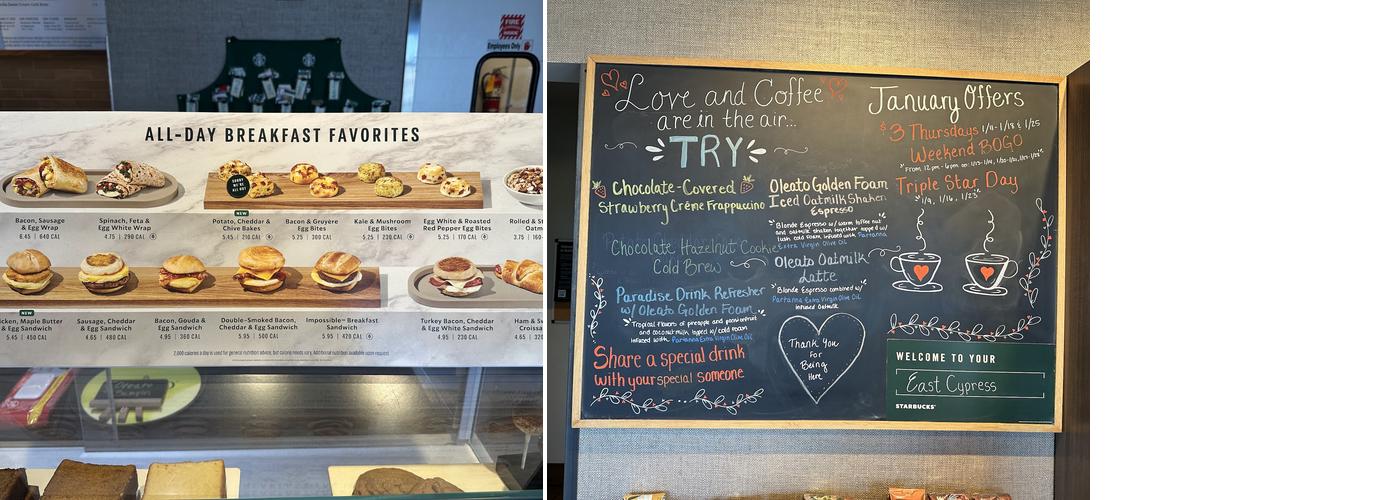 Starbucks Menu