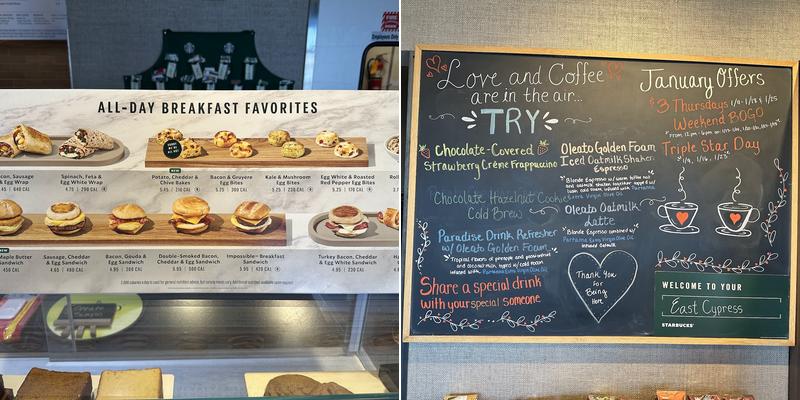 Starbucks Menu