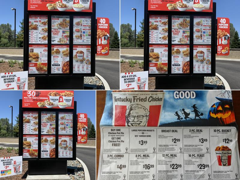 KFC Menu