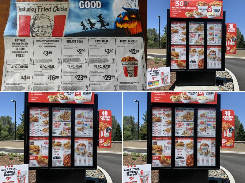 KFC Menu