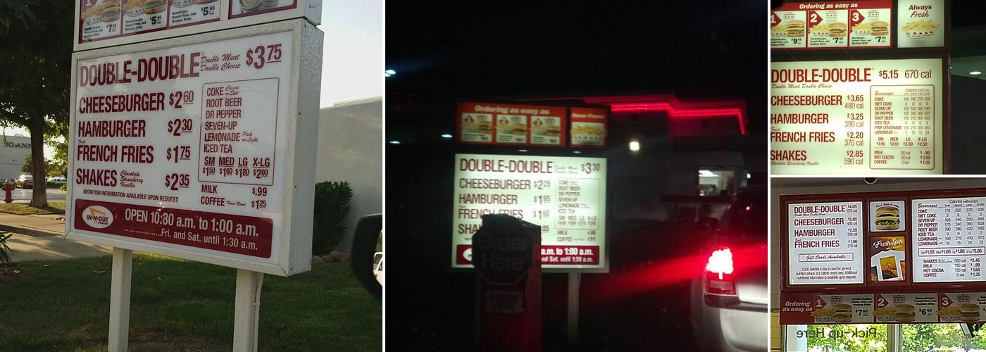 In-N-Out Burger Menu