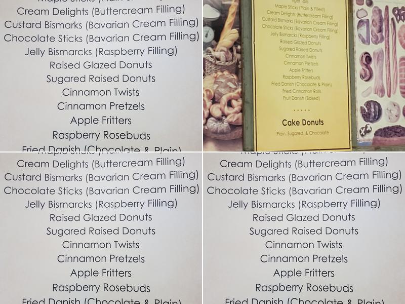 Zebra King Donuts Menu
