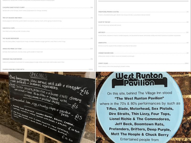 The Village Inn Menu