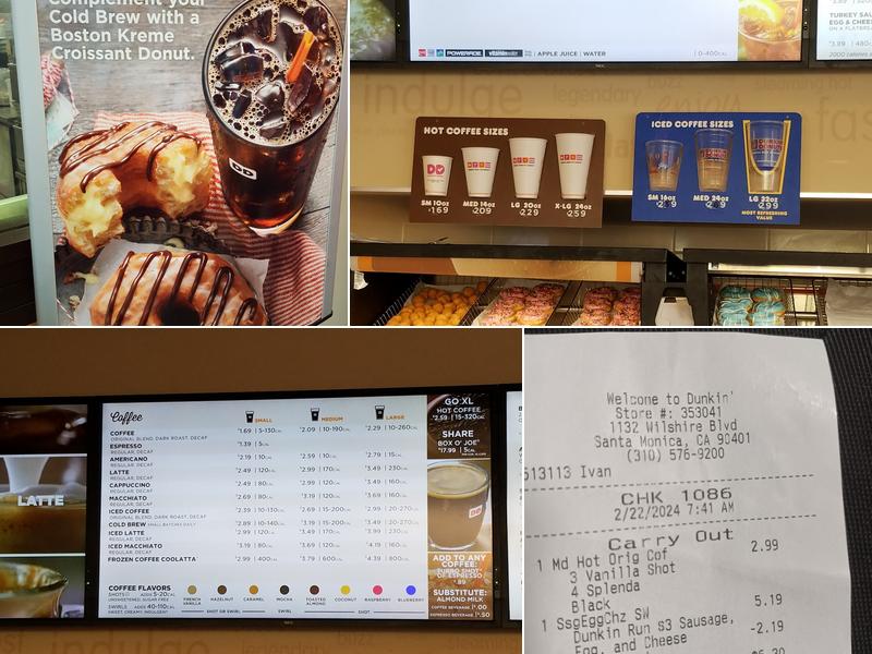 Dunkin' Menu