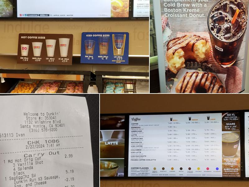 Dunkin' Menu