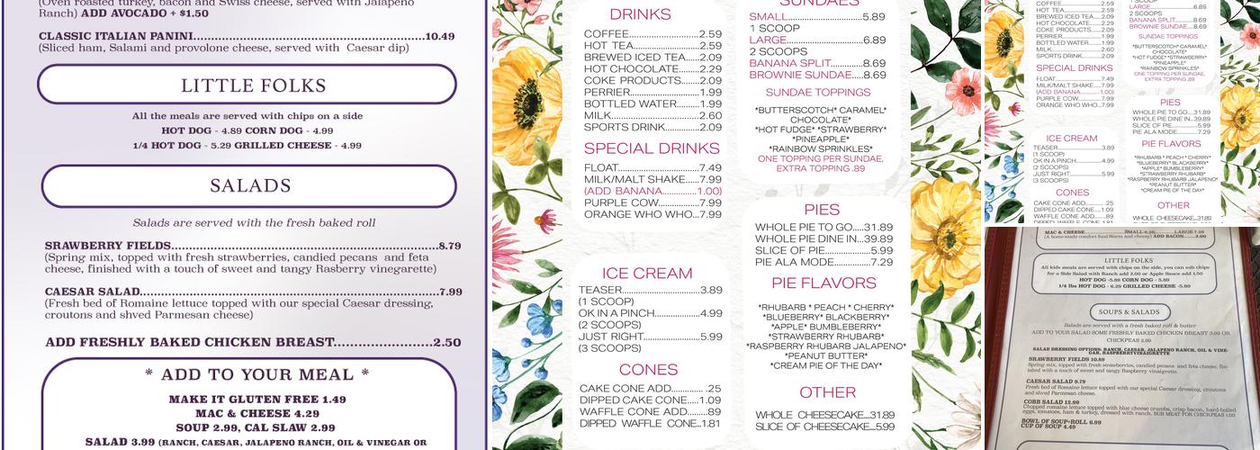 Purple Pie Place Menu
