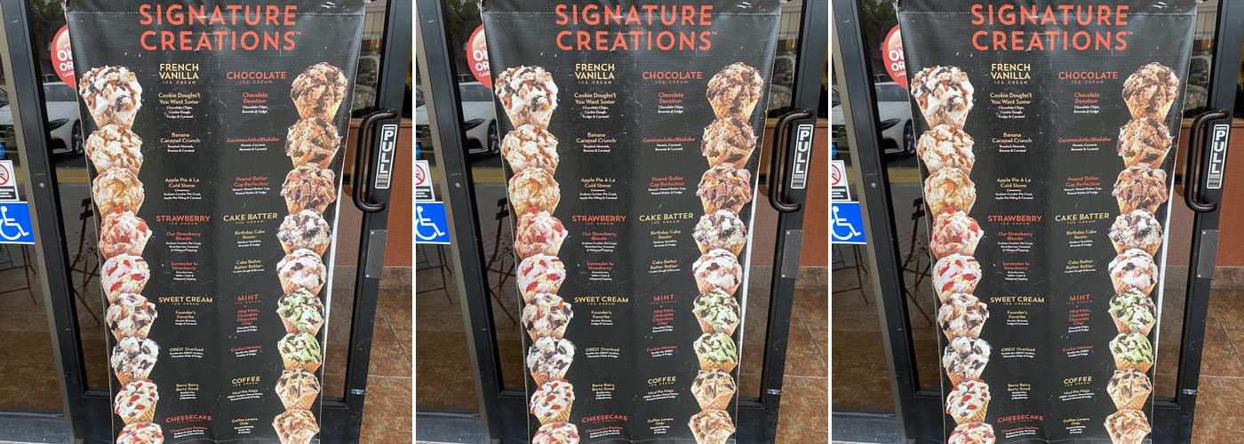Cold Stone Creamery Menu