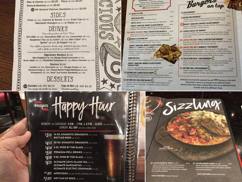 TGI Fridays Menu