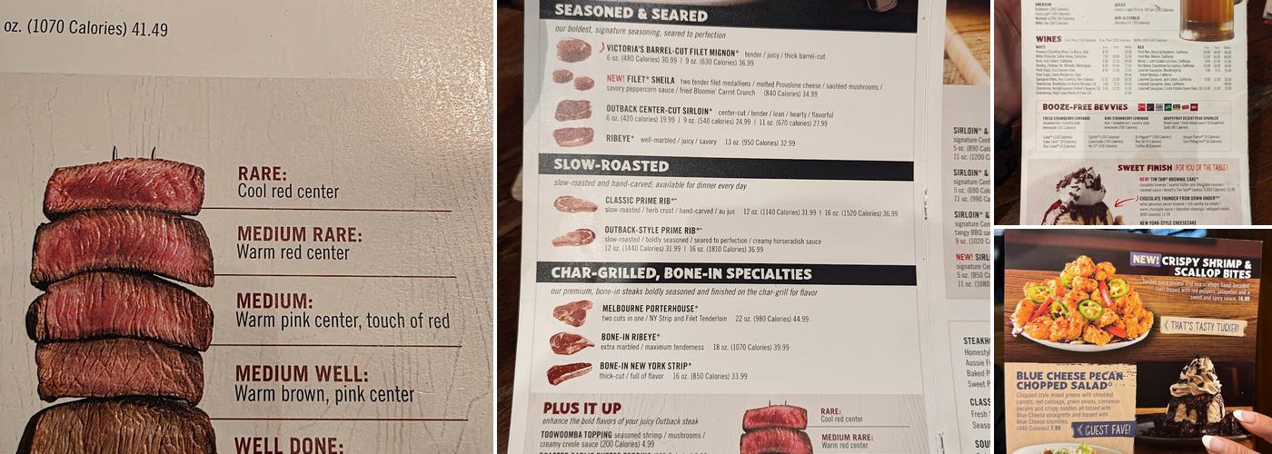 Outback Steakhouse Menu