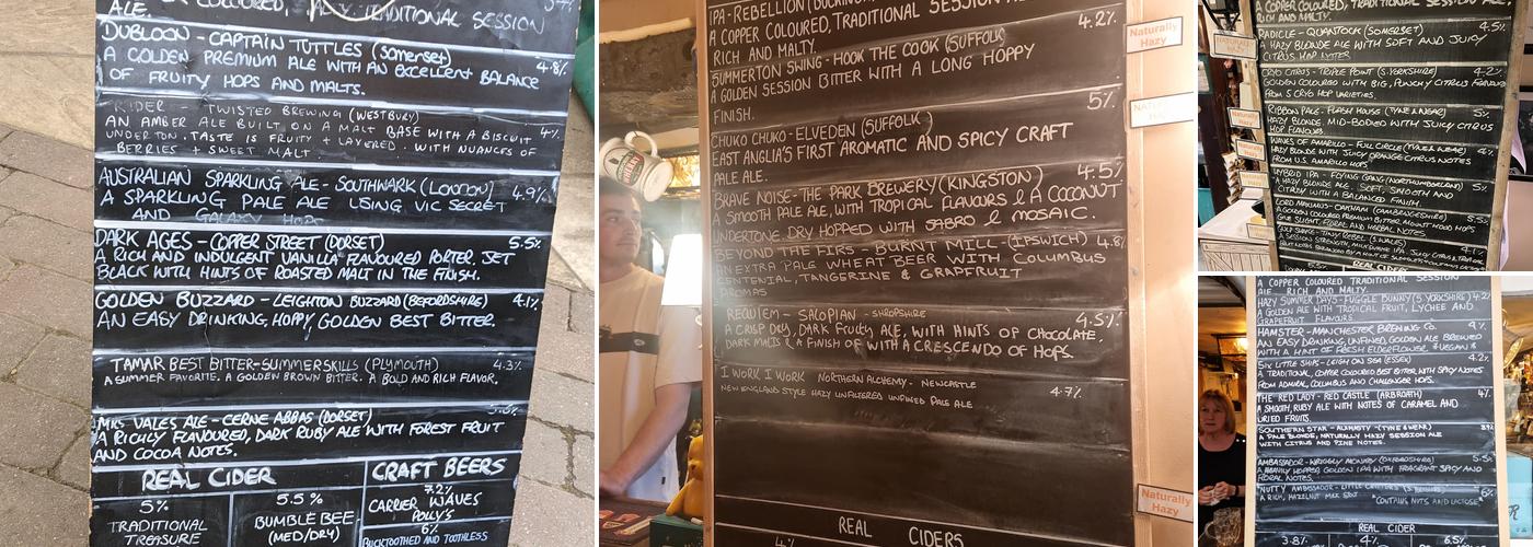 The White Horse Menu