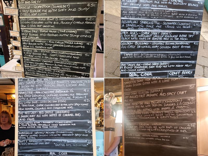 The White Horse Menu