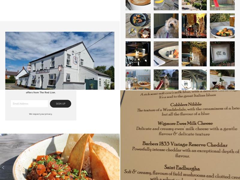 The Red Lion Menu