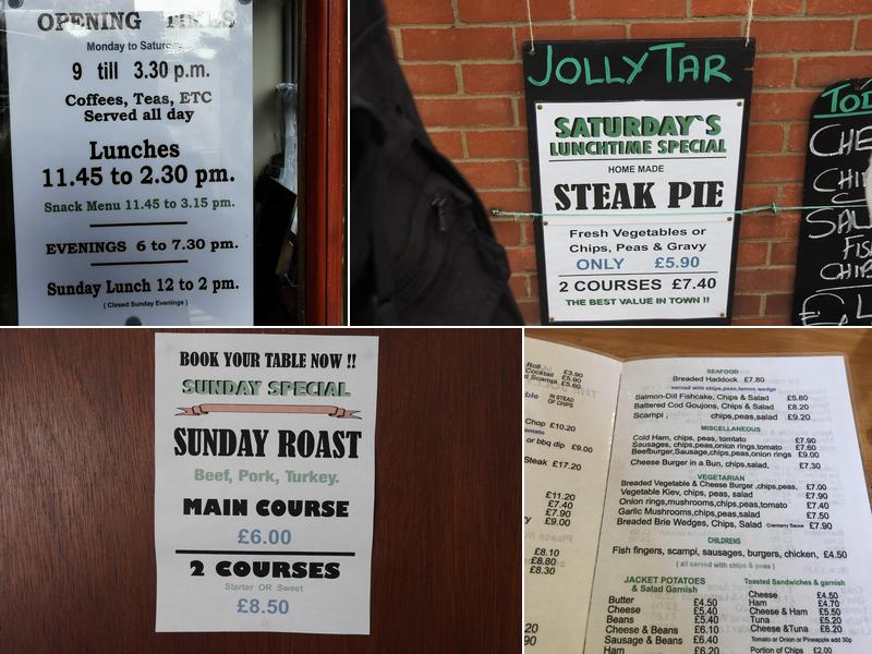 Jolly Tar Menu