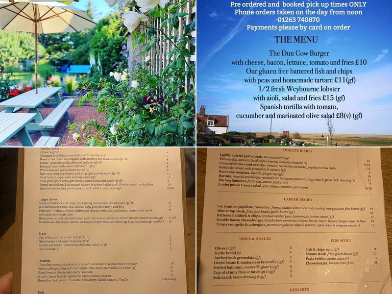 Dun Cow Salthouse Menu
