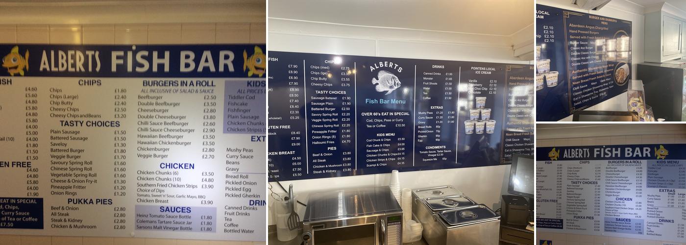 Alberts Fishbar Menu