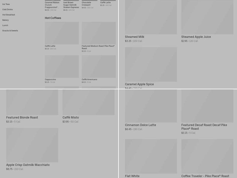 Starbucks Menu