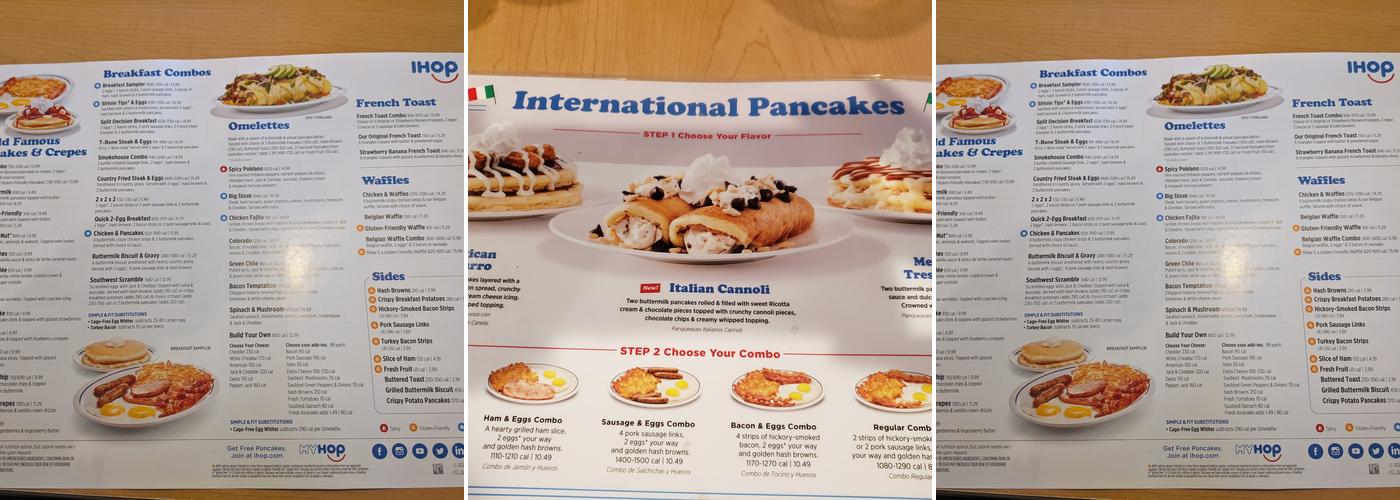 IHOP Menu