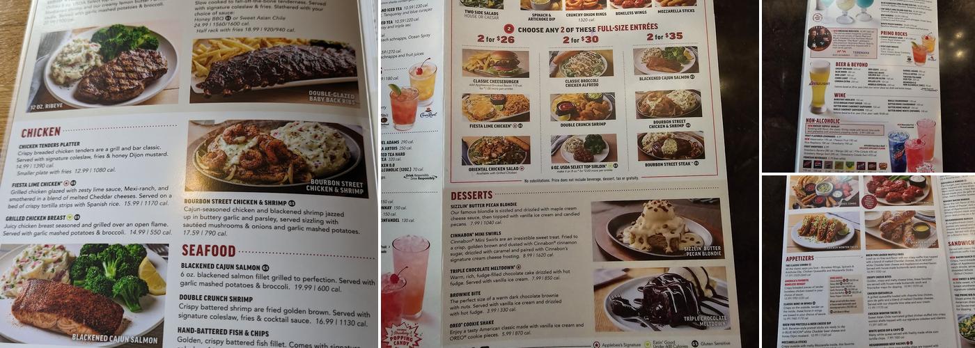 Applebee's Grill + Bar Menu