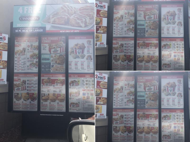 KFC Menu