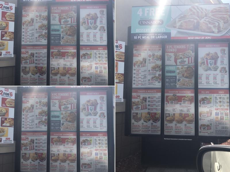 KFC Menu