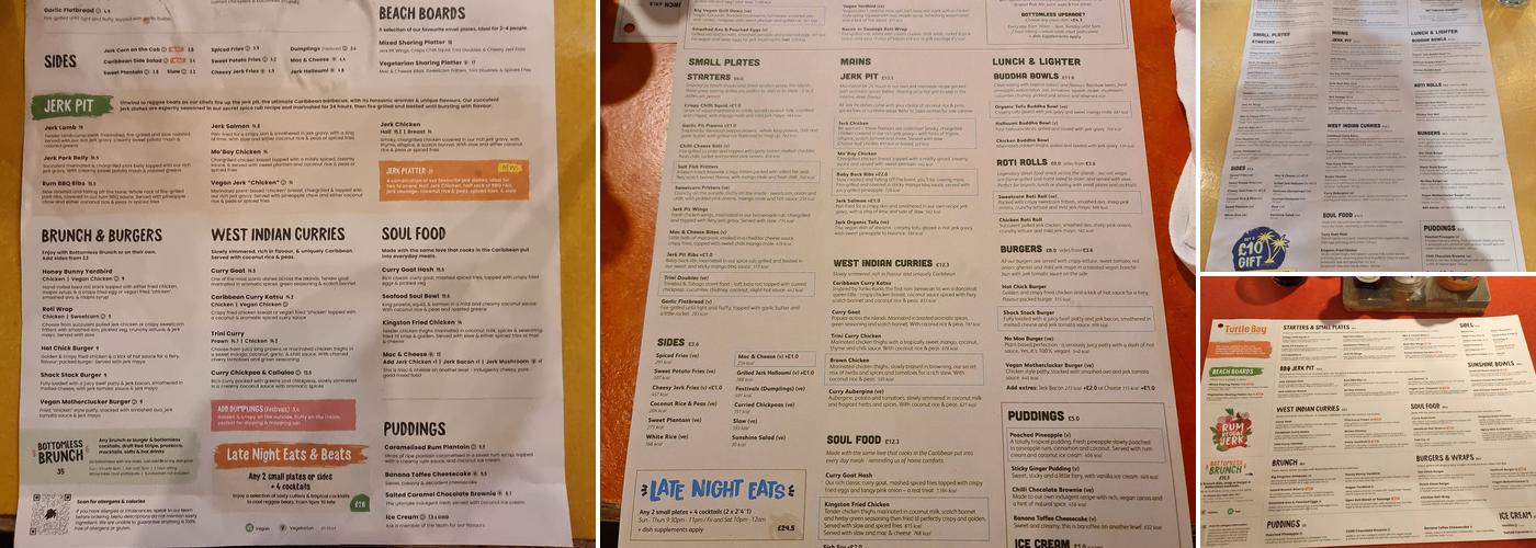 Turtle Bay Manchester Northern Quarter Menu
