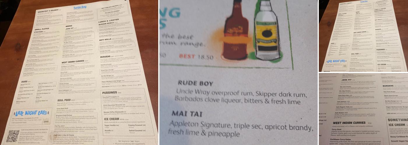 Turtle Bay Liverpool Hanover St Menu