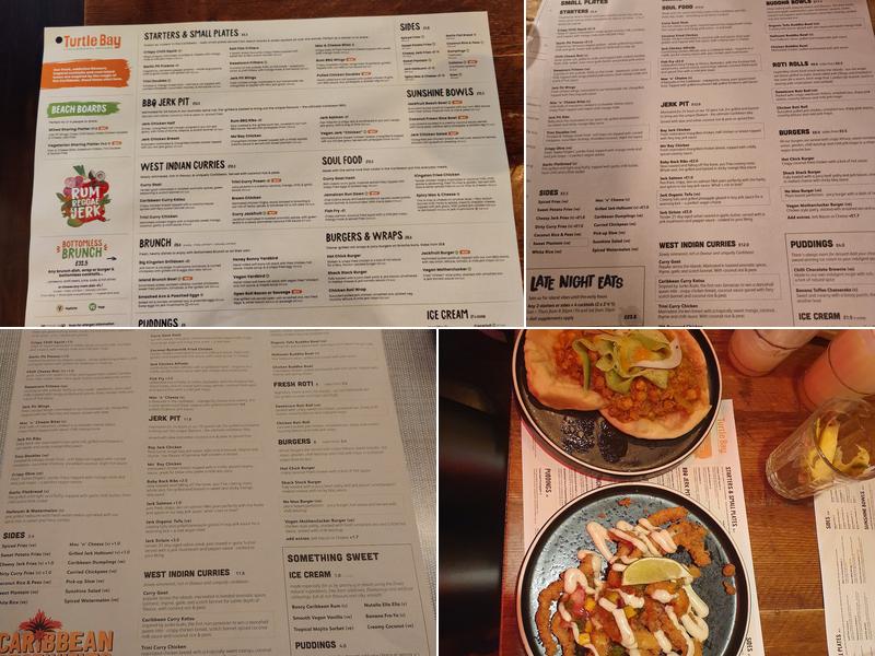 Turtle Bay Northampton Menu